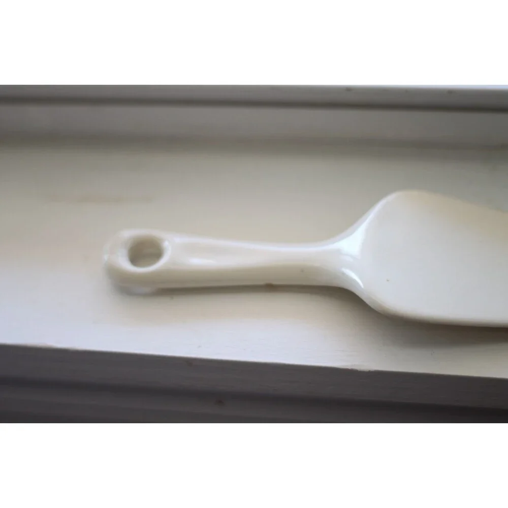 Vintage Porcelain Cake Pie Dessert Server Flowers